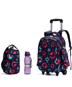 Backpack Leopard Kids Trolley 4 Comp Butterfly Set 4Pcs 25311
