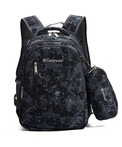 Backpack Leopard 3 Comp Space Set 4Pcs 25103