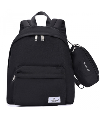 Backpack Leopard 1 Comp Black Set 2Pcs 25001