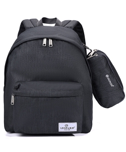 Backpack Leopard 1 Comp Grey Set 2Pcs 25021