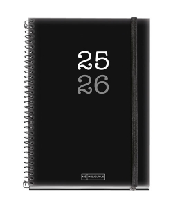 Diary 2025-2026 Mr College W/Elastic Black