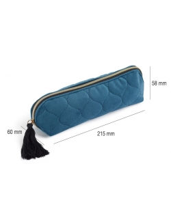 Pencil Case Mr British Bloom Oval Velvet Blue 37272