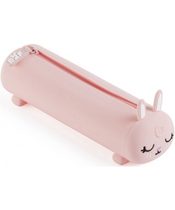Pencil Case Mr Back 2 Fun Silicone Keep Calm Bunny Round 19358