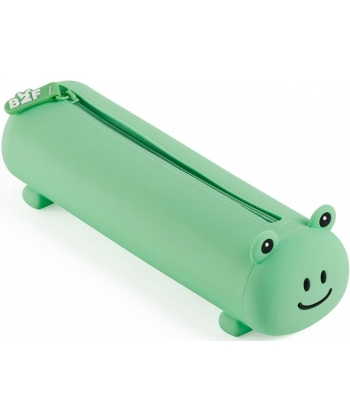 Pencil Case Mr Back 2 Fun Silicone Keep Calm Froggy Round 19357