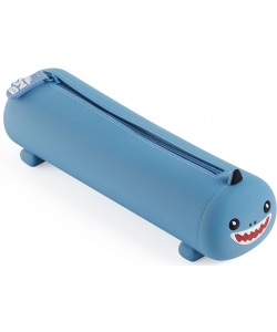 Pencil Case Mr Back 2 Fun Silicone Keep Calm Shark Round 19356
