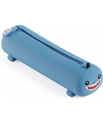 Pencil Case Mr Back 2 Fun Silicone Keep Calm Shark Round 19356