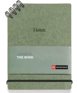 Notebook Mr Leaves In The Wind A6 Ruled Spiral Green 8254