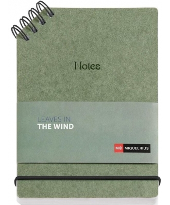 Notebook Mr Leaves In The Wind A6 Ruled Spiral Green 8254