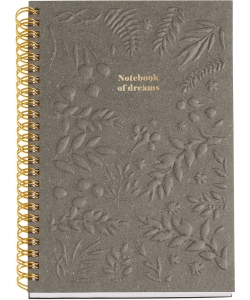 Notebook Mr British Bloom A5 Squared 80Sh 70G Spiral Engraved Grey 8237