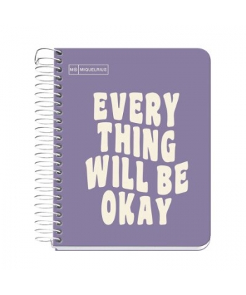 Notebook Mr Messages A6 Ruled 1Sub 100Sh 90G Pp Spiral Purple 4280