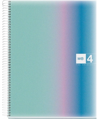 Notebook Mr Aurora A5 Ruled 4Sub 120Sh 70G Pp Spiral Santorini 4251
