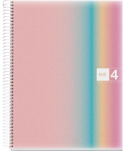 Notebook Mr Aurora A5 Ruled 4Sub 120Sh 70G Pp Spiral West Bay 4250