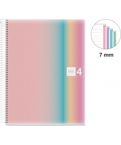 Notebook Mr Aurora A5 Ruled 4Sub 120Sh 70G Pp Spiral West Bay 4250