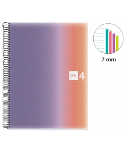 Notebook Mr Aurora A5 Ruled 4Sub 120Sh 70G Pp Spiral Provence 4252