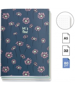 Notebook Mr Daisies A5 Dotted 3/Pack Stitched 8189