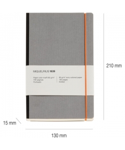 Notebook Mr 1839 Collection 130X210 Dotted W/Elastic Grey Retro 8276