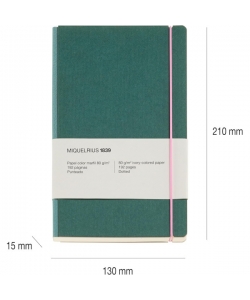 Notebook Mr 1839 Collection 130X210 Dotted W/Elastic Green Retro 8274