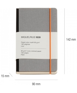 Notebook Mr 1839 Collection 90X142 Dotted W/Elastic Grey Retro 8279