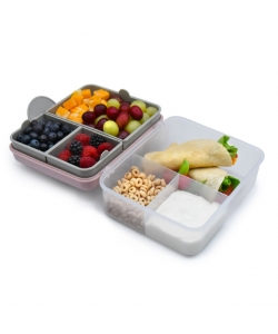 LUNCH BOX MELII BENTO 2 TIER 6 COMP. W/SPOON AND FORK 1446 ML PINK/PURPLE/GREY 21500