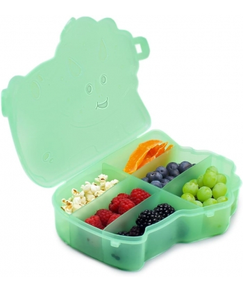 SNACKLE BOX MELII ANIMAL COMP. REMOVABLE 1115 ML DINO GREEN 23500
