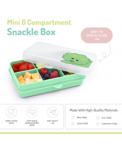 SNACKLE BOX MELII MINI 6 COMP. REMOVABLE 684 ML DINOSAUR MINT 19270