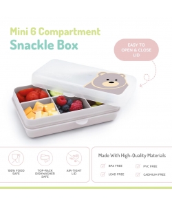 SNACKLE BOX MELII MINI 6 COMP. REMOVABLE 684 ML BEAR BEIGE 19275