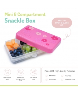 SNACKLE BOX MELII MINI 6 COMP. REMOVABLE 684 ML FLOWERS PINK 19280