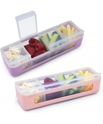 SNACKLE BOX MELII 4 COMP. INDIVIDUAL 472 ML PINK/PURPLE 22405