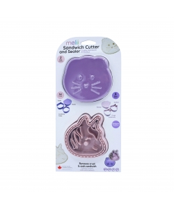 SANDWICH CUTTER MELII 2 PACK 6 PCS UNICORN/CAT 24070