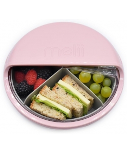 SPIN SNACK CONTAINER MELII BENTO 4 COMP. 463 ML PINK/GREY 18620