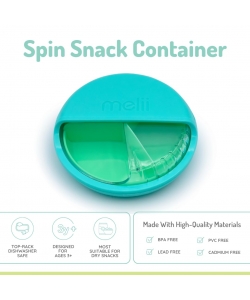 SPIN SNACK CONTAINER MELII 3 COMP. 354 ML BLUE/MINT 18700