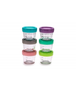 GLASS CONTAINER MELII POD 6 PCS 118 ML EACH MULTICOLOR 16600