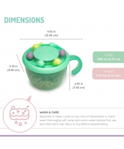 SNACK CONTAINER MELII ABACUS 200 ML MINT LID 11500