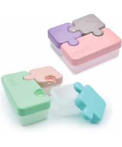 LUNCH BOX MELII BENTO PUZZLE 3 PCS 850 ML PURPLE/PINK/GREY 15250