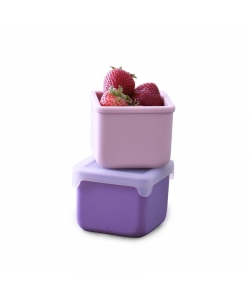 LUNCH BOX MELII SILICONE SNACK CONTAINER 2 PCS 236 ML PINK/PURPLE 23300