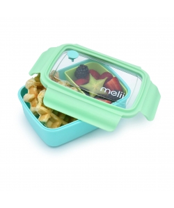 LUNCH BOX MELII BENTO WITH REMOVABLE COMP. 1250 ML BLUE/MINT/LIME 21950