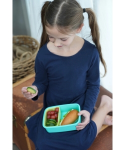 LUNCH BOX MELII BENTO WITH REMOVABLE COMP. 1250 ML BLUE/MINT/LIME 21950