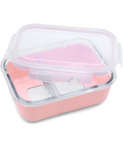 LUNCH BOX MELII BENTO GLASS CONTAINER W/SILICON SLEEVE 740 ML PINK 16960