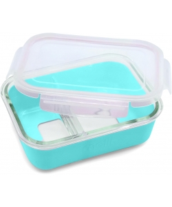 LUNCH BOX MELII BENTO GLASS CONTAINER W/SILICON SLEEVE 740 ML BLUE 16961