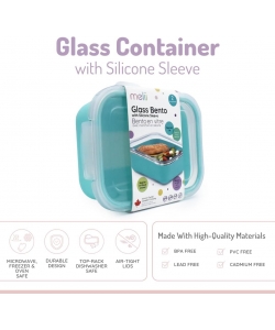 LUNCH BOX MELII BENTO GLASS CONTAINER W/SILICON SLEEVE 740 ML BLUE 16961