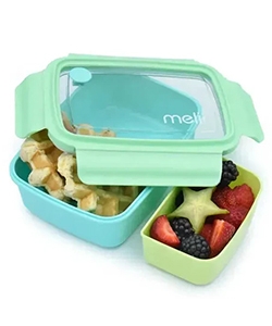 LUNCH BOX MELII BENTO WITH REMOVABLE COMP. 880 ML BLUE/MINT/LIME 21850