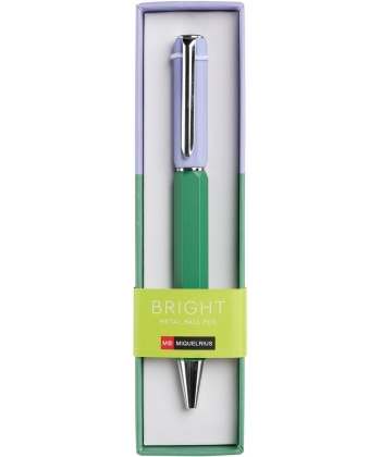 Pen Ballpoint Mr Bright 0.5Mm Retractable Mauve Green 11963