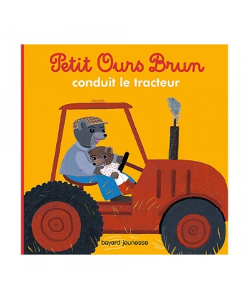 Petit Ours Brun Poche - Conduit Le Tracteur