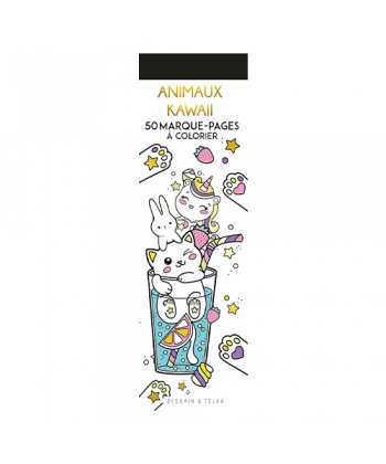 50 Marque-Pages A Colorier - Animaux Kawaii