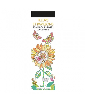 50 Marque-Pages A Colorier - Fleurs Et Papillons