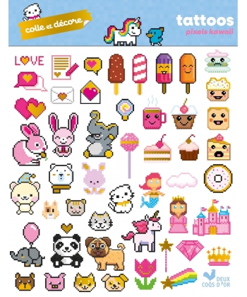 Colle Et Decore - Tattoos Pixels Kawaii