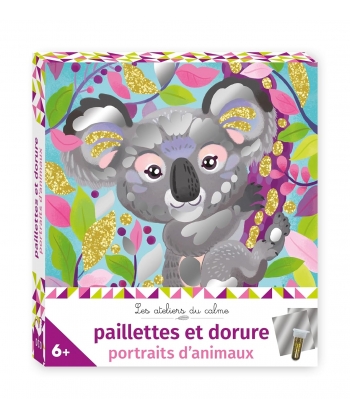 Paillette Et Dorure Portraits D Animaux - Mini Boite Avec Accessoires