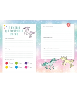 Coffret Mon Carnet Secret Licorne Avec Stylo 4 Couleurs +Cadenas