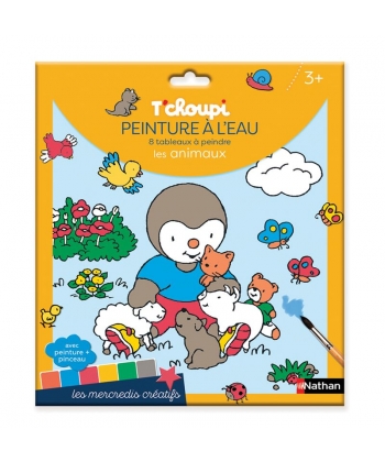 Pochette T Choupi - Peinture A L Eau - 8 Tableaux A Peindre - Les Animaux