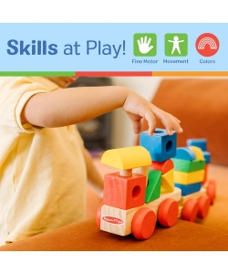 Melissa & Doug Stacking Train Wooden Blocks 18Pcs Tr6073087